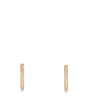 kolczyki koła zatrzaskowe złoto żółte 750/18 K Diament 0.10 ct, 20 kamienie, w-si