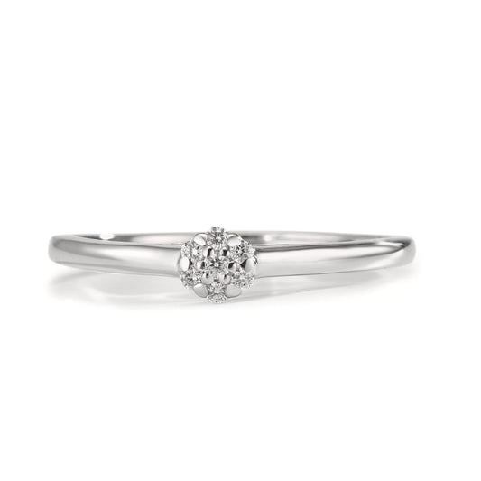 pierścionek złoto białe 750/18 K Diament 0.06 ct, 7 kamienie, w-si
