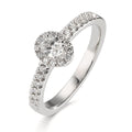 pierścionek złoto białe 750/18 K Diament 0.37 ct, w-si