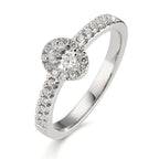 pierścionek złoto białe 750/18 K Diament 0.37 ct, w-si