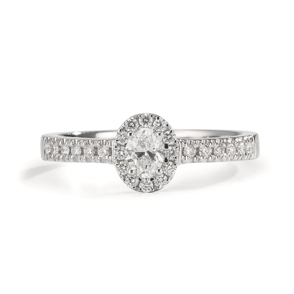 pierścionek złoto białe 750/18 K Diament 0.37 ct, w-si