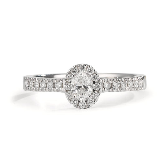 pierścionek złoto białe 750/18 K Diament 0.37 ct, w-si
