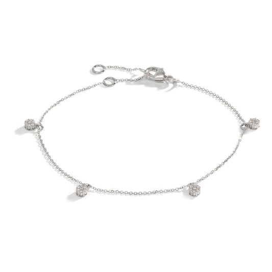 bransoletka złoto białe 750/18 K Diament 0.24 ct, 28 kamienie, w-si 16-19 cm