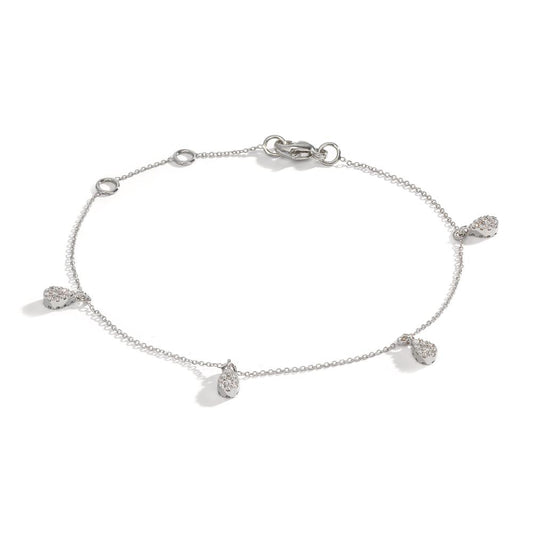 bransoletka złoto białe 750/18 K Diament 0.32 ct, 36 kamienie, w-si 16-19 cm