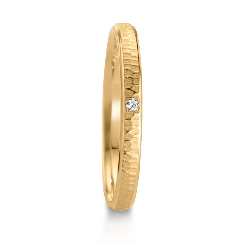 obrączka partnerska złoto żółte 750/18 K Diament 0.014 ct, w-si