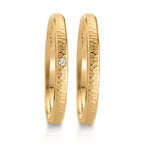 obrączka partnerska złoto żółte 750/18 K Diament 0.014 ct, w-si