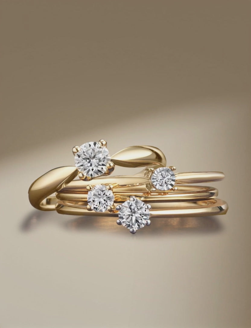 pierścionek zaręczynowy złoto żółte 750/18 K Diament 0.10 ct, w-si