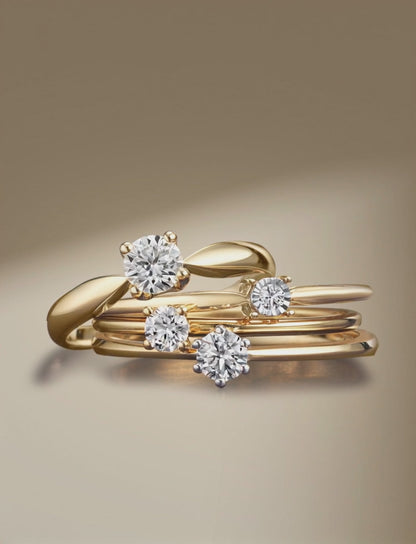 pierścionek zaręczynowy złoto żółte 750/18 K Diament 0.10 ct, w-si
